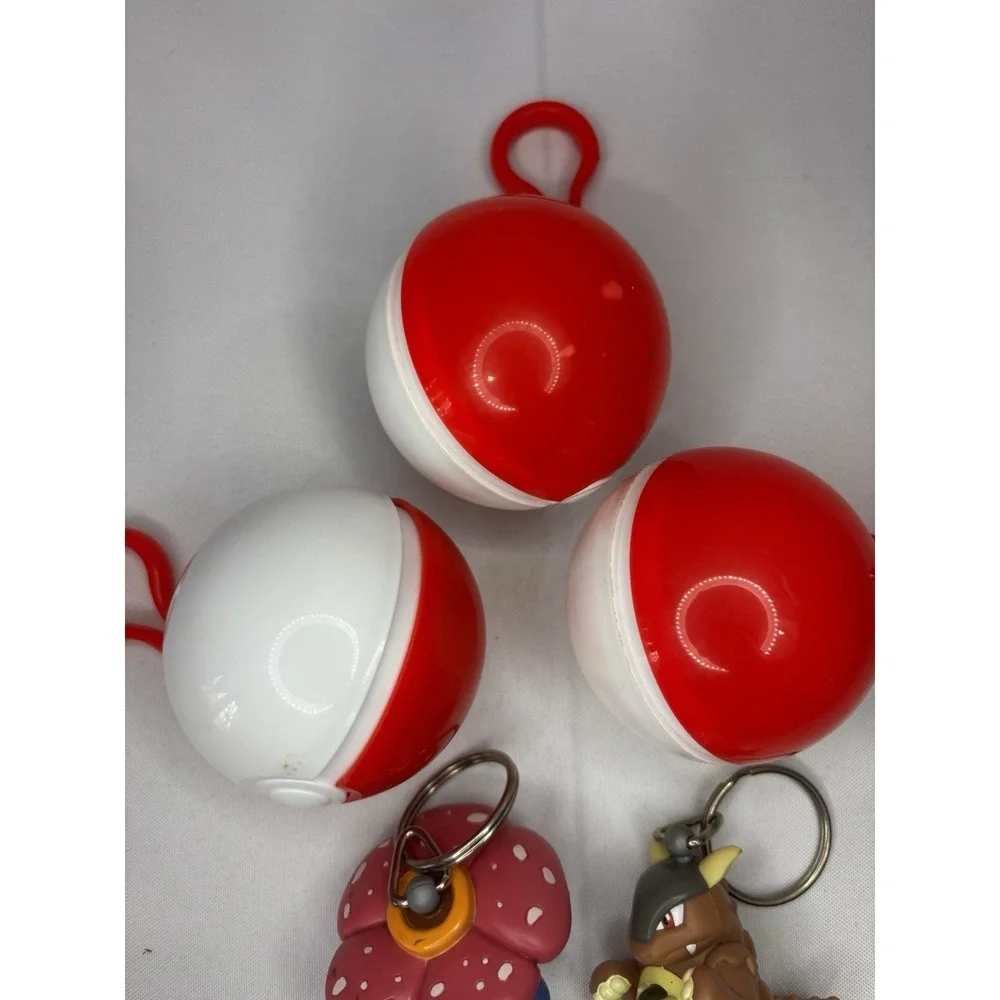 3 Vintage 1999 Pokemon Key Chains Burger King With Pokeballs